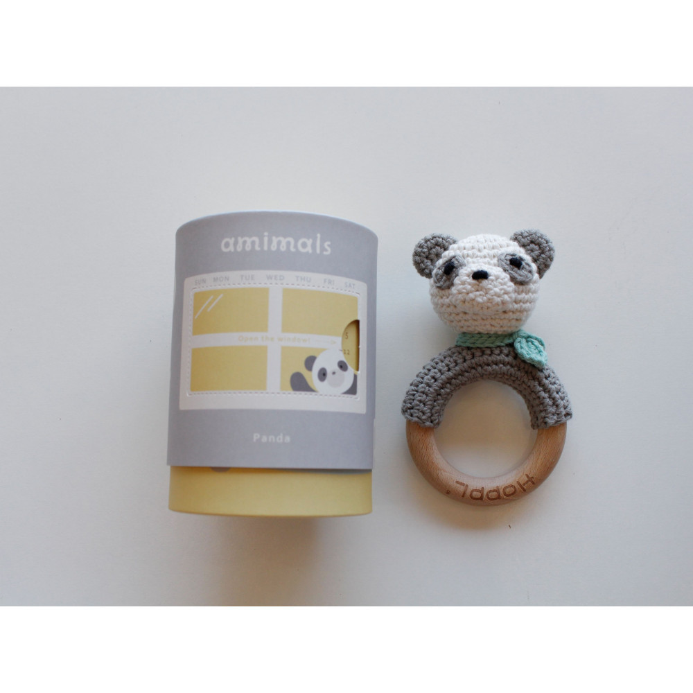HOPPL（ホップル）手編みamimals（アミマルズ） ガラガラ Panda