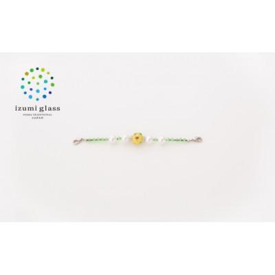 ふるさと納税 和泉市 大正10年創業井阪硝子のトンボ玉マスクチェーンアクセサリー(黄)