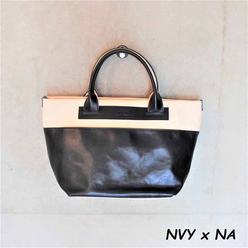 レディース　国産　キャンパスミニトート　7M8-1064（ナチュラル×ネイビー）