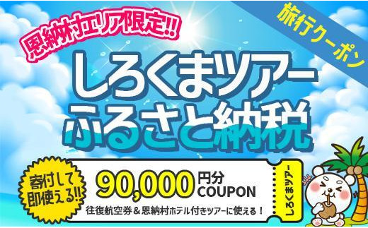 
【恩納村】しろくまツアーで利用可能なWEB旅行クーポン（90,000円分）
