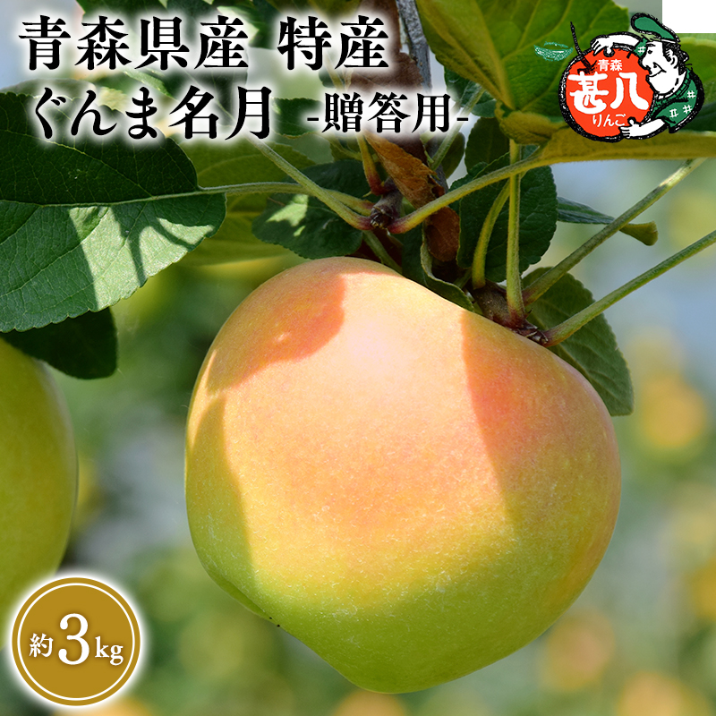 １１月発送　特選　甚八りんごぐんま名月３kg　【マルジンサンアップル　11月　青森県産　平川市　りんご　ぐんま名月　3kg　特選　贈答用】
