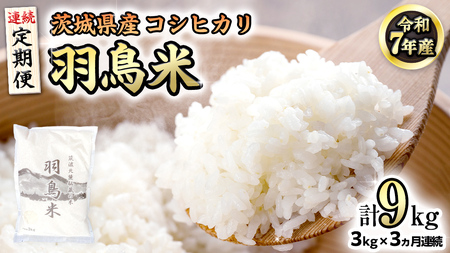 《全3回 定期便》《 令和7年産 先行予約 》 コシヒカリ 「幻の米 羽鳥米」 計 9kg (3kg × 3回) [AX013sa]