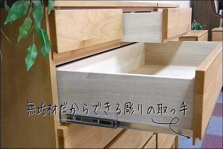 【幅118.3 奥行44.5 高さ81.3】モニカ118センチ幅3段ローチェスト（脚組立込み）