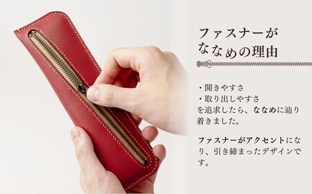 本革ペンケース ブルー | 牛革ペンケース 本革 あいろこいろ