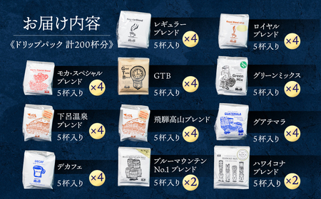 「緑の館」 / ドリップアソート 11種 計 200杯分 珈琲【17-62】