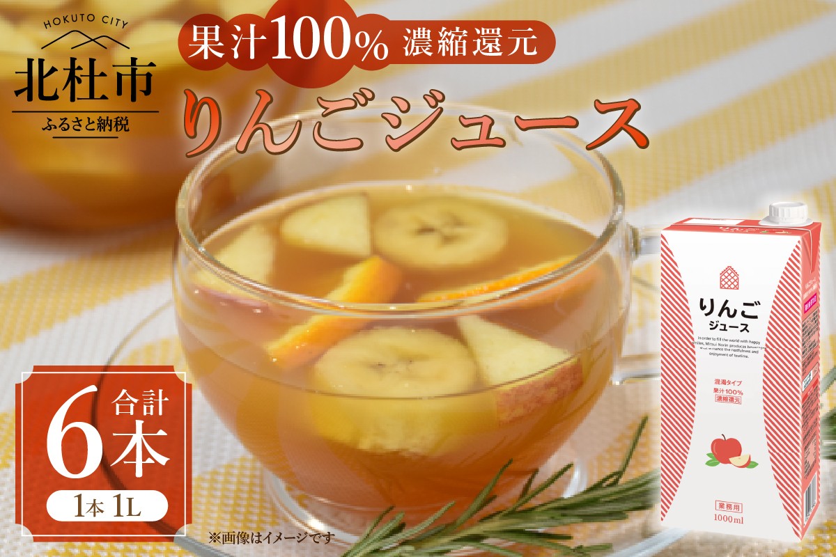
            三井農林 WN(ホワイトノーブル紅茶) りんごジュース 1L×6本 りんごジュース 濃縮還元 100％ ホワイトノーブル 1L 1000ml 6本 紙パック ストレート アレンジティー 混濁タイプ リンゴ 飲料 日東紅茶 業務用 優雅 贅沢 ティータイム 山梨県 北杜市
          