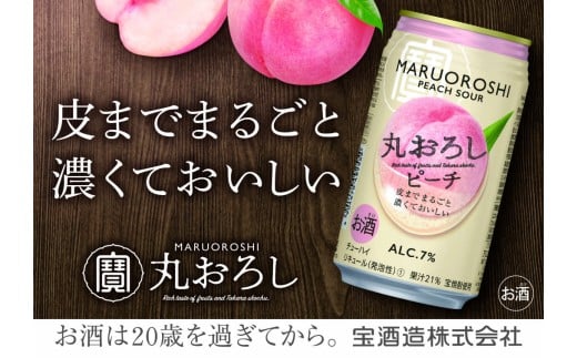 【返礼品事業者：株式会社イズミック三重支店】寶丸おろし〈ピーチ〉350ml缶　24本【タカラ TaKaRa お酒 酒 アルコール チューハイ 缶チューハイ ハイボール 濃厚 サワー 350ml ピーチ おろし 爽快 爽やか 健康志向 美味しい 三重県 四日市市 四日市】