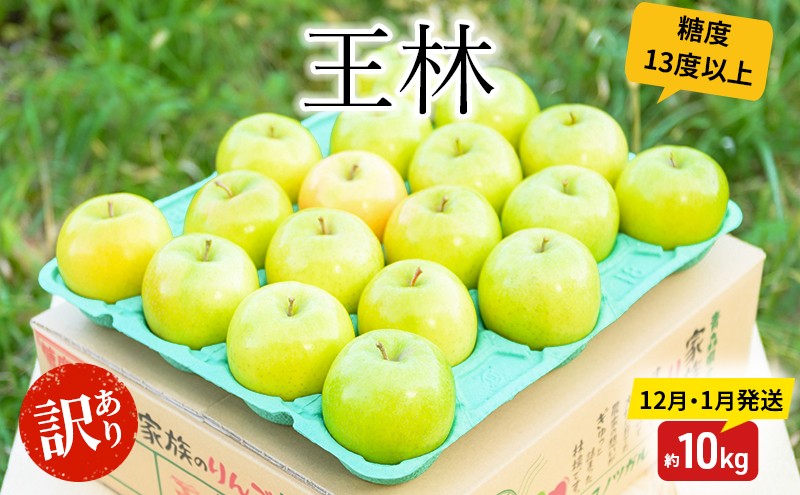 
                  りんご【12月・1月発送】糖度13度以上訳あり品 家庭用王林 約10kg【青森りんご】
                