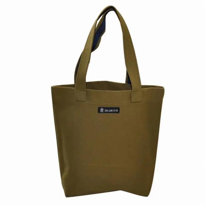 【福岡市の縫製工場オリジナルブランド　OKUNIYA】A4トートバッグ オリーブ