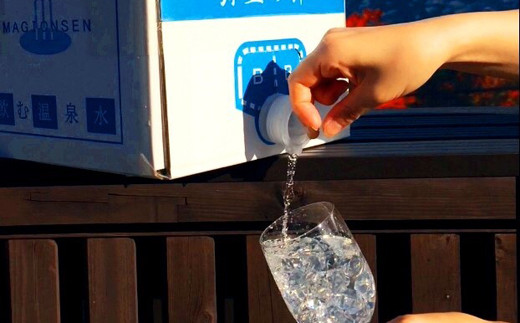 【6ヶ月定期便】奇跡の飲む温泉水「真木温泉 弥生の舞」　飲泉力（BIBバック）10L入り