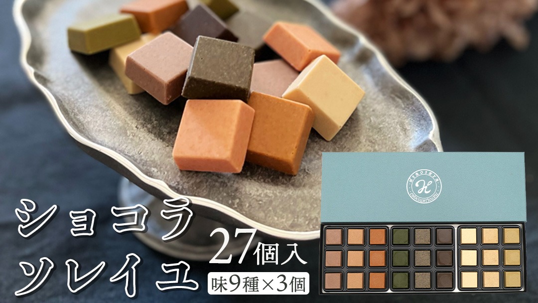 【令和5年1月から発送開始】 ショコラソレイユ 27個入（味9種×3個） チョコレート チョコ スイーツ デザート 高級 ギフト 贈り物 お礼 プレゼント 手土産 お菓子 [DJ01-NT]
