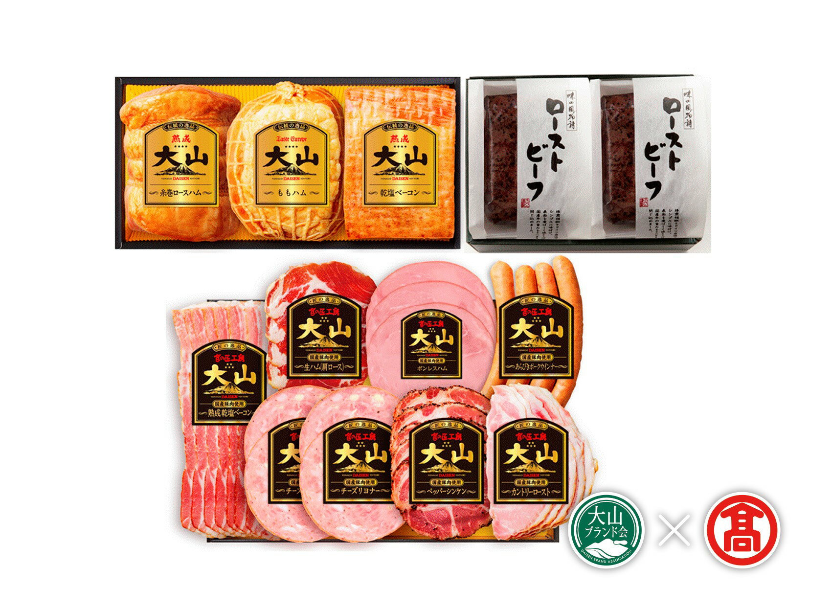 【ふるさと納税】＜大山ハム＞頒布会　食べ比べ3回コース（大山ブランド会） 定期便 、ハム・ベーコン・ローストビーフ・生ハム・ウインナー