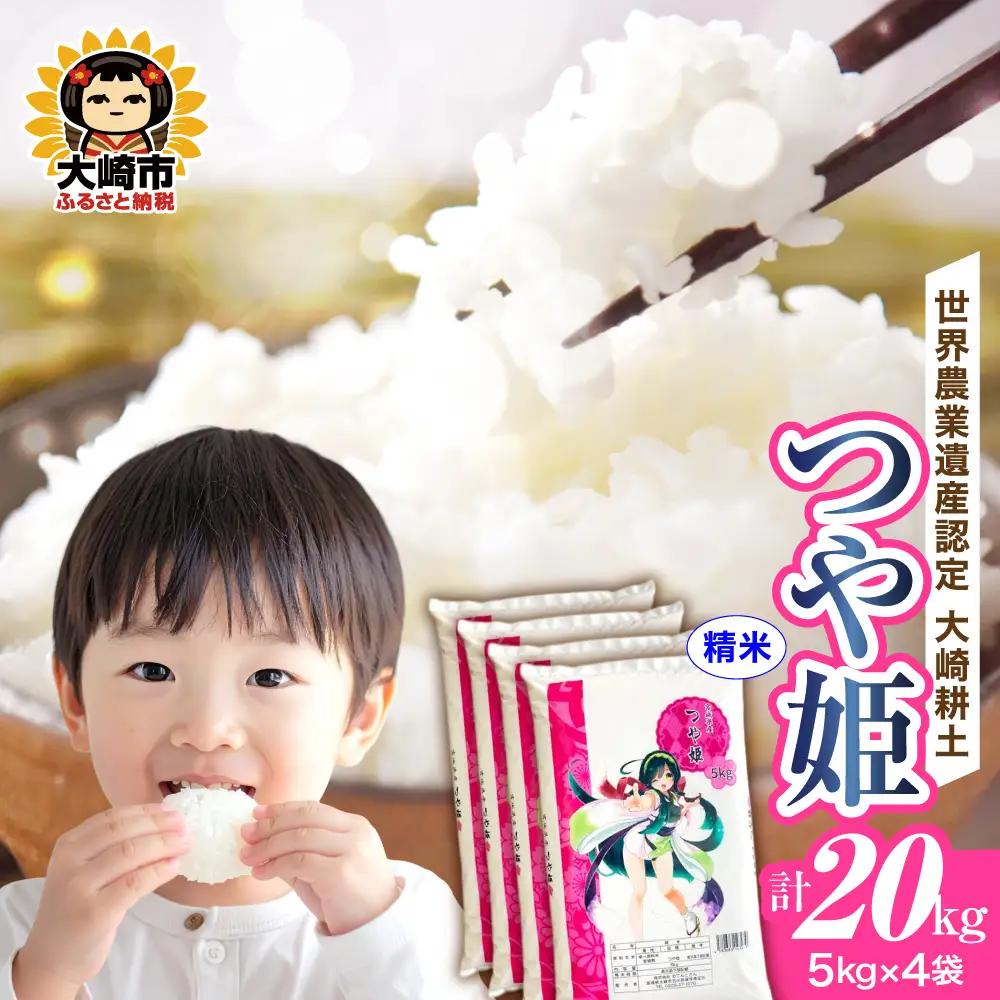 《精米》令和7年 宮城県産 つや姫 20kg(5kg×4） | ot004-th-20kg-r704