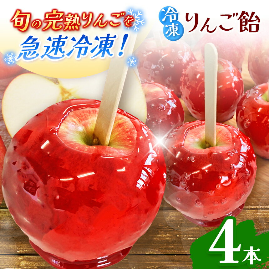 【ふるさと納税】もぎっと！キュン　冷凍りんごあめ（合計4個入り） | ふるさと納税 りんごあめ 冷凍 飴 懐かしい アイス 果物 くだもの フルーツ リンゴ りんご 林檎 信州産 長野県 松本市