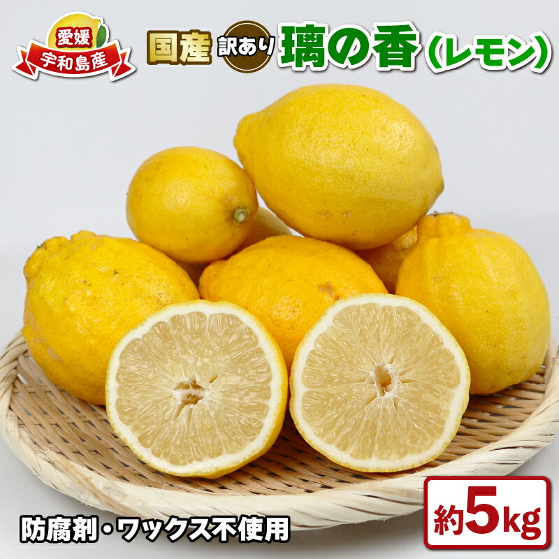 【ふるさと納税】 国産 訳あり 璃の香 ( レモン ) 5kg つばさ農園 防腐剤 ・ ワックス 不使用 国産レモン 先行予約 れもん 檸檬 レモン remon 果汁 酸味 高級 果物 ビタミン 健康 フルーツ 柑橘 みかん mikan 農家直送 産地直送 数量限定 愛媛 宇和島 B010-048014