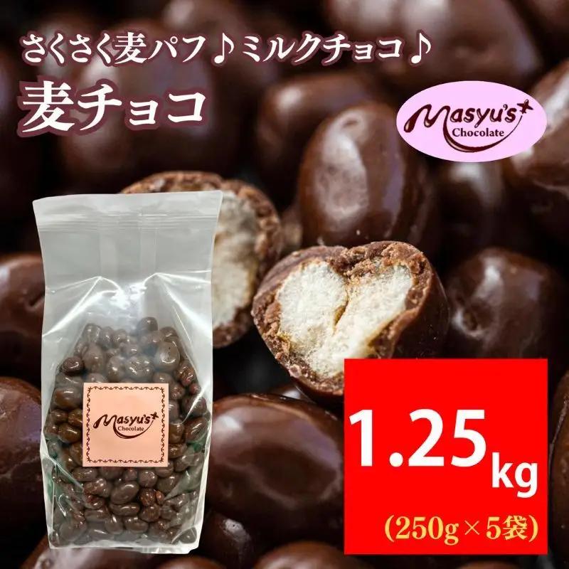 麦チョコ 1.25kg 250gx5袋 4月～10月発送 チョコレート チョコ スイーツ お菓子 おかし  麦 ミルクチョコ  ギフト プレゼント 兵庫県 伊丹市