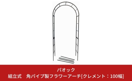 Green Garden 組立式 角パイプ製フラワーアーチ クレメント：100幅 ガーデニング シンプル 【092S003】