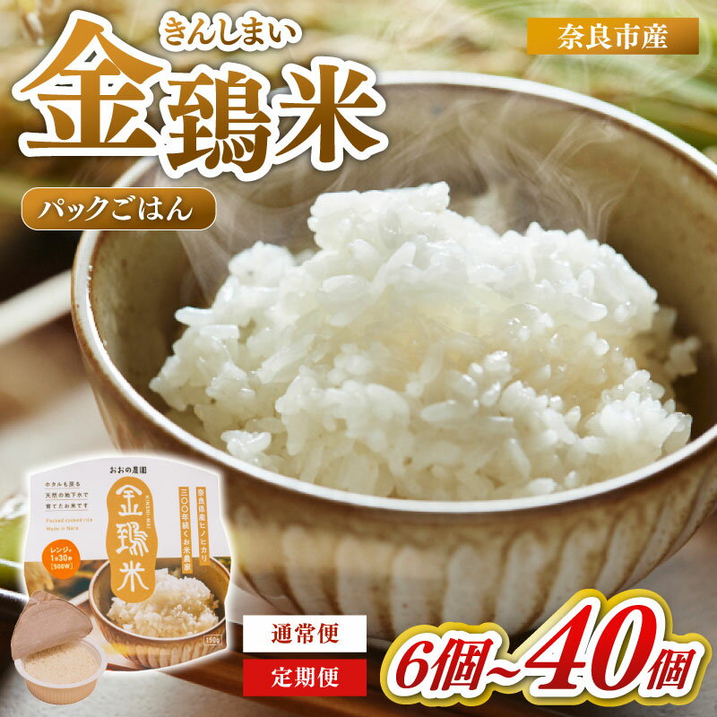 【ふるさと納税】 白米 パックごはん 6個～40個 1回 4回 10回 定期便 金鵄米 きんしまい 定期 米 お米 精米 産地直送 農家直送 おむすび おにぎり こめ お弁当 ご飯 ごはん ブランド米 奈良県 奈良市 なら
