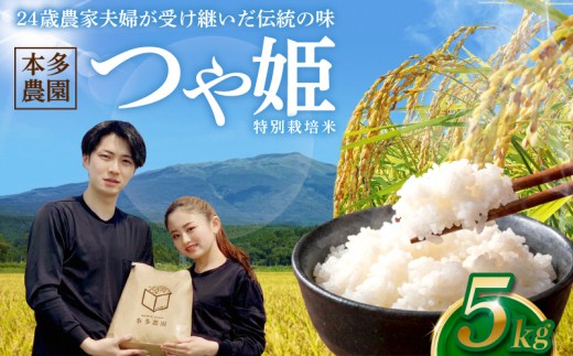 特別栽培米 つや姫 5kg 令和7年産 米 白米 精米 ご飯 ごはん おにぎり こめ 山形産 庄内  おすすめ 農家直送 本多農園 山形 酒田 SA2866