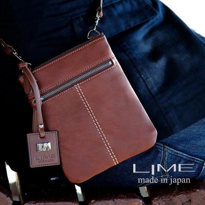 ふるさと納税 高松市 LIME(ライム)　ヌメ革ミニショルダーバッグ　color:チョコ