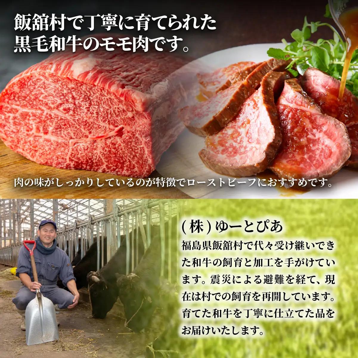 【本州のみ発送】飯舘村産黒毛和牛モモブロック 500g ITTAH014