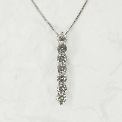 ふるさと納税 甲府市 プラチナ 1.0ctダイヤモンド縦ラインペンダントネックレス　HH-018784 |  | 01