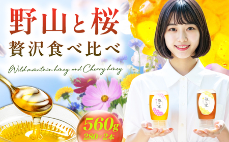 【はちみつお試しセット】 早春みつ・野山みつ 各1本（280g×2） / はちみつセット スピード発送[AFAI043]