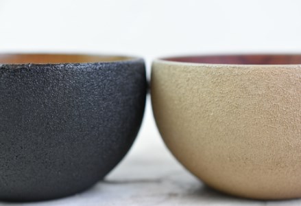 【ざらざら越前漆器】丸椀 炭黒色 くろめ工房