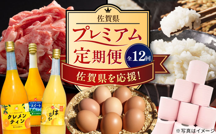 【全12回定期便】佐賀県の事業者を応援！佐賀県プレミアム定期便 / たまご 米 いちご 海鮮 肉 トイレットペーパー / 佐賀県ふるさと納税 [41AAZZ016]
