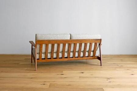 【開梱設置】高野木工 CEBU セブ ソファ 3人掛け ホワイトオーク 生地：CHART4ブループリュス【10年保証】