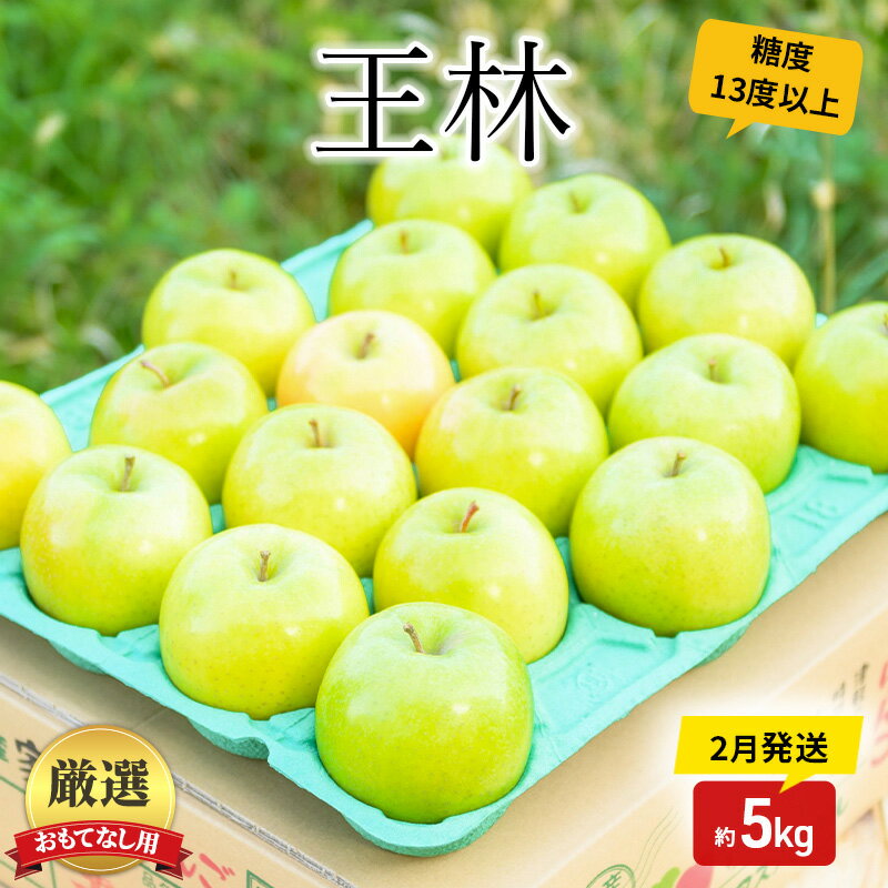 【ふるさと納税】りんご 【2月発送】 糖度13度以上 おもてなし用 家庭用 王林 約 5kg 【 青森りんご 果物 フルーツ デザート 食後 青森県産 産地直送 贈り物 】　お届け：2026年2月20日頃～2026年2月28日