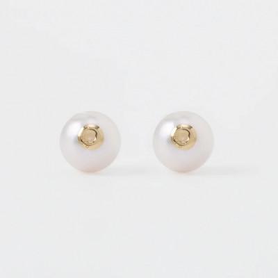 ふるさと納税 中央市 K18アコヤパールキャッチ7.5-8mm　1ペア(両耳用) |  | 01