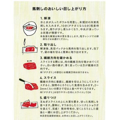 ふるさと納税 水俣市 熊本直送　馬刺しブロック肉　赤身500g(水俣市) |  | 01