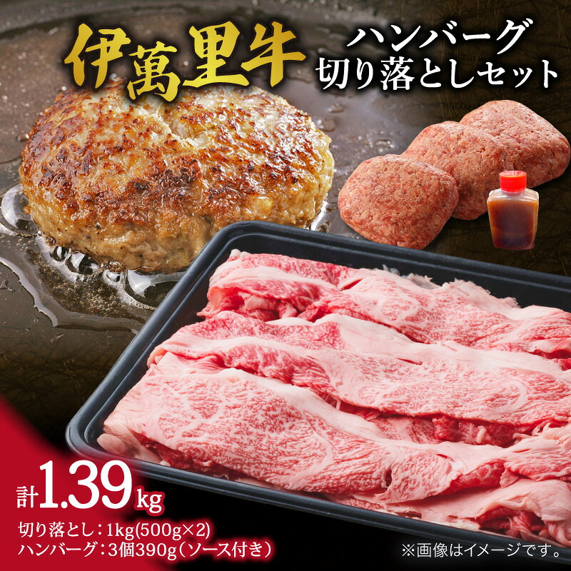 【ふるさと納税】伊万里牛切り落とし 1kg (500g×2) ハンバーグ3個セット【 ふるさと納税 佐賀牛 伊万里牛 牛肉 和牛 切落し 小分け A4等級 冷凍 国産 】