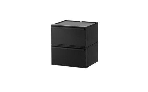 クローゼットシステム ワイド引出し（M）2個組 CS-WD2 2P オールブラック (5色からお好きなカラーが選べる)  ／  クローゼット 収納 組み合わせ 引出し ライクイット like-it 奈