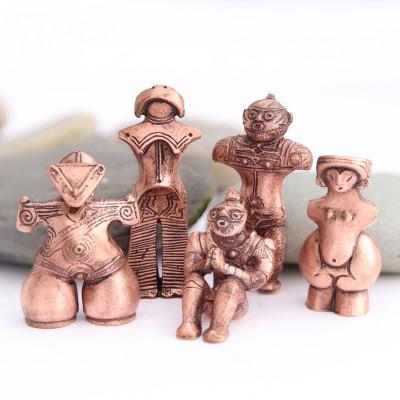 ふるさと納税 山梨県 【縄文アクセサリーDo_goods】純銅製 国宝土偶5体ミニオブジェ  659-924