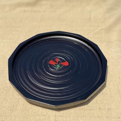 ふるさと納税 香川県 【香川漆器】33cmカット盆　黒塗花