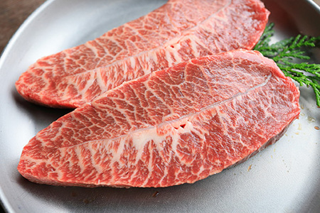 【厳選希少部位】【A4〜A5】博多和牛 ミスジステーキ 約500g(100g×5p) 吉富町/株式会社MEAT PLUS[BGAB057]