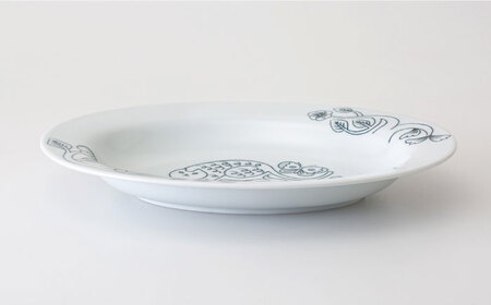 【波佐見焼】Pebble Ceramic Studioコラボ CatオーバルプレートL 2枚【アイユー】[UA71]