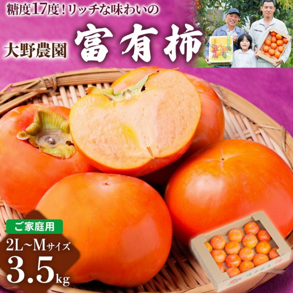 【ふるさと納税】【先行予約】《令和8年産》大野農園の 富有柿 ご家庭用 2L~Mサイズ 約3.5kg 約7kg 11月中旬〜12月中旬発送予定 [0630][mt095]｜訳あり わけあり ワケアリ かき 富有柿 フルーツ カキ 果物 くだもの 岐阜県 本巣市 10000円 20000円