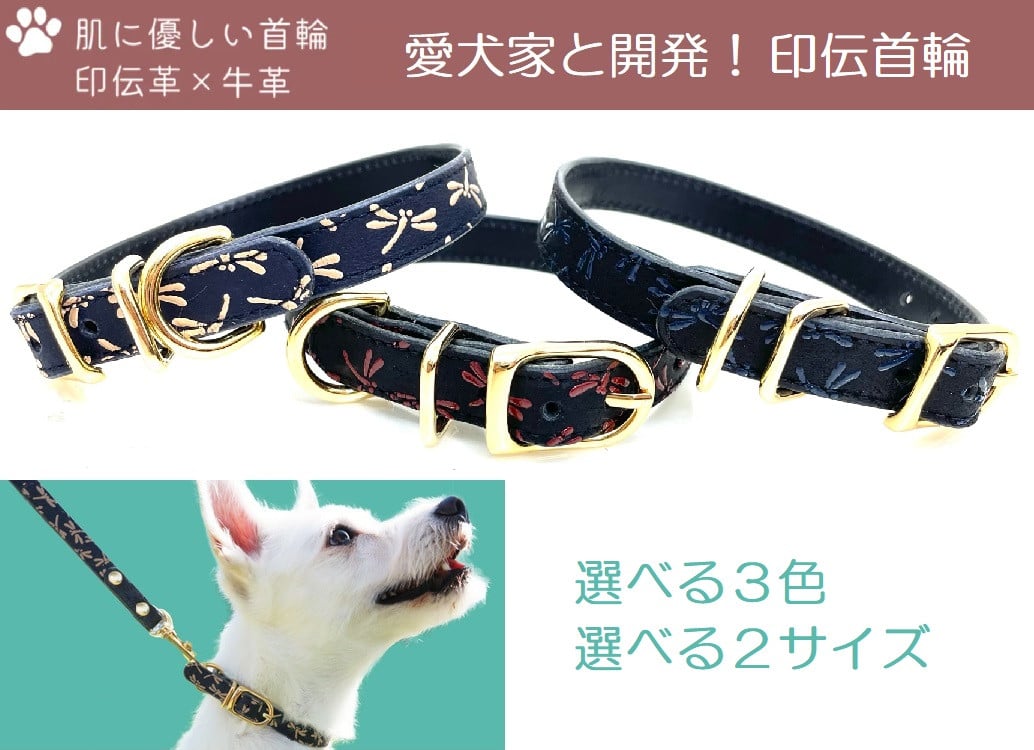 
愛犬家と開発！印伝首輪　[山梨 小物 犬 ペット ワンちゃん 首輪 印伝]
