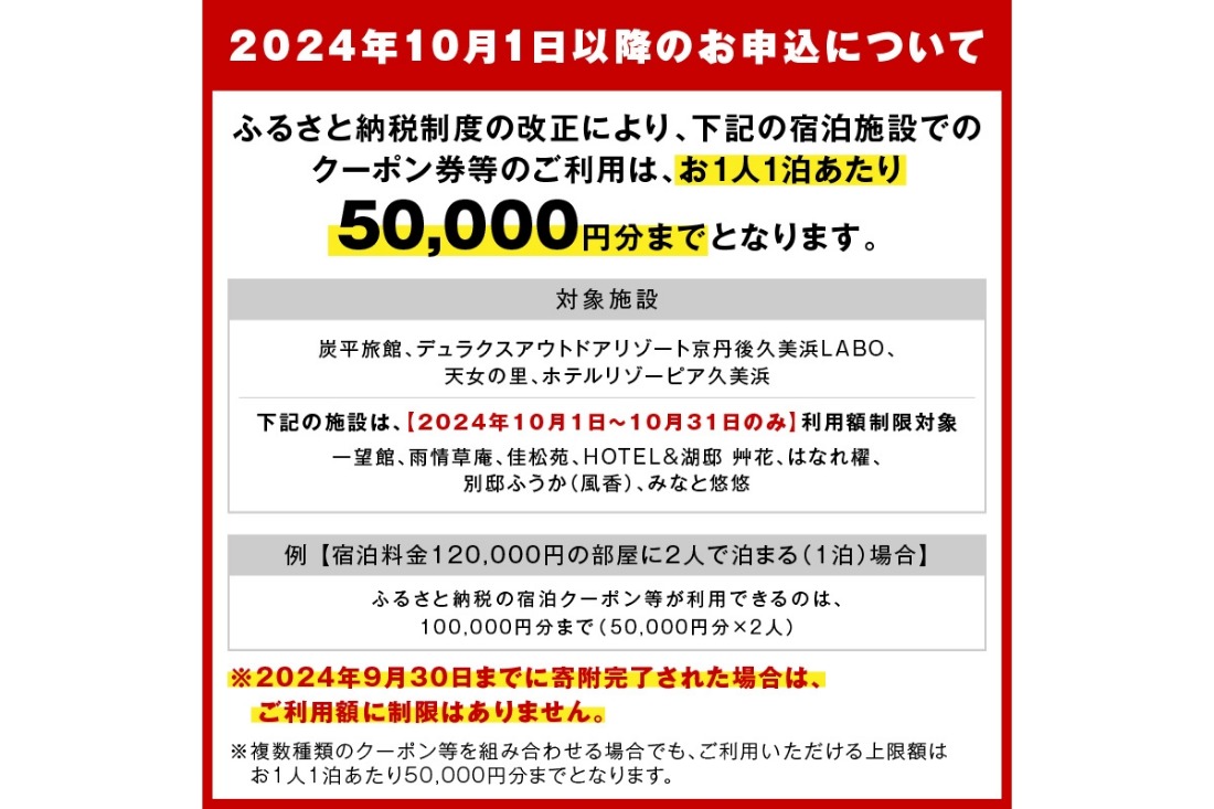 【京丹後市観光公社】京丹後宿泊クーポン　5枚（50,000円分）　GK00022