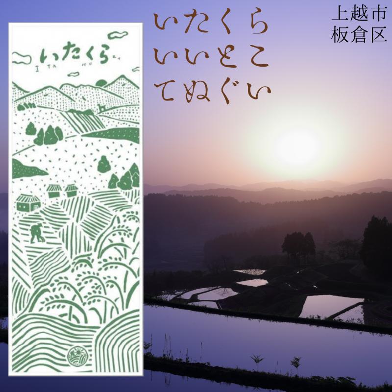 【ふるさと納税】いたくらいいとこてぬぐい（みどり）手ぬぐい お土産 上越市 雑貨 タオル