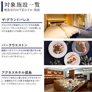 徳島市内のホテルで使える1,000円 × 30枚（30,000円分）宿泊券・食事券 （ザ・グランドパレス、パークウエストン、アグネスホテル徳島、アグネスホテル・プラス、フォーシーズン徳島）
