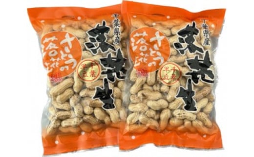 【千葉県 落花生】から煎り落花生　千葉半立　250g　2袋