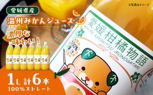 みかんジュース【みきゃんラベル】 温州みかん ジュース 1L ×6本セット(ストレートジュース) 愛媛県大洲市/有限会社カーム/カームシトラス [AGBW006] 果物 みかんジュース デザート 果汁100％ ストレートジュース オレンジジュース
