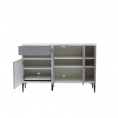 ふるさと納税 大川市 サイドボード 130cm リード　ライトグレー×ホワイト【大川家具】 |  | 02