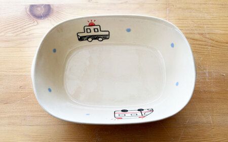 【瀬戸焼】子供用食器セット(パトカー・救急車)贈答品対応【1456259】
