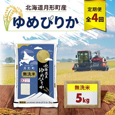 ふるさと納税 月形町 【毎月定期便】北海道月形町産 ゆめぴりか「無洗米」5kg×1袋 特Aランク全4回