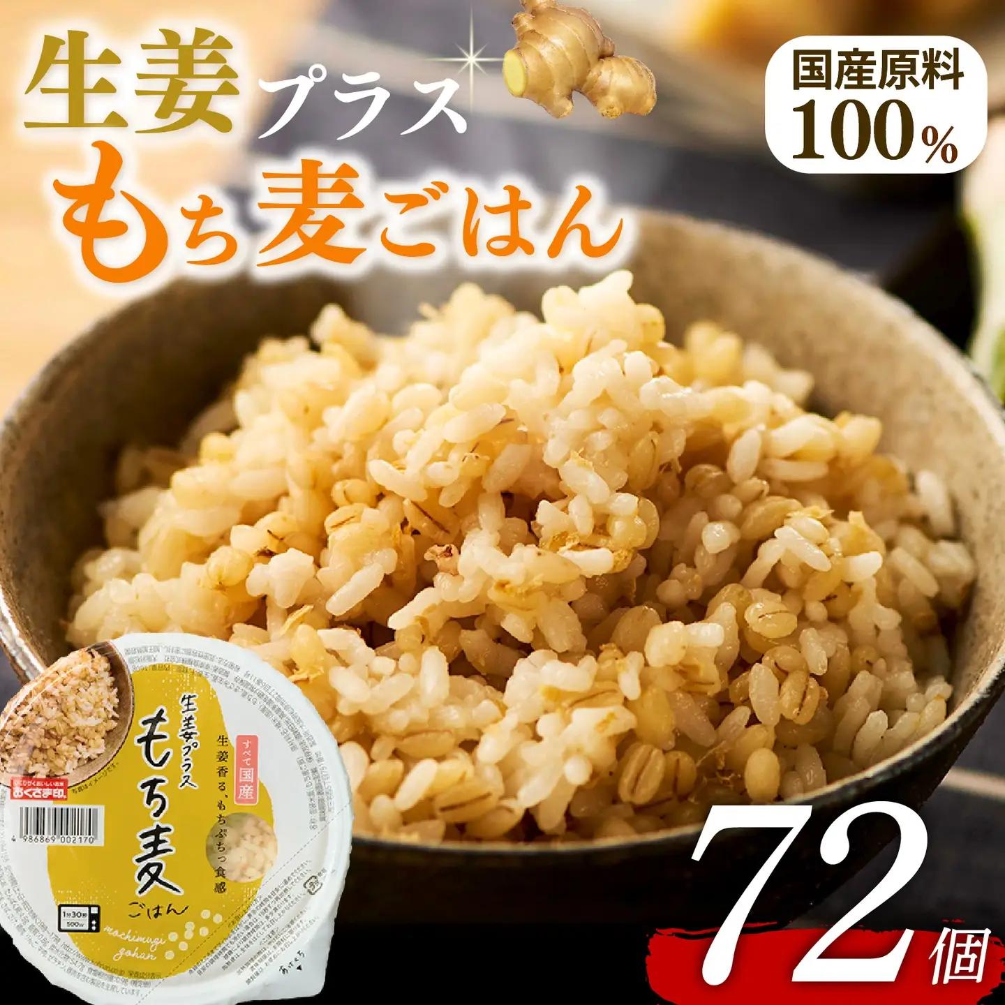 【もち麦】 生姜プラスもち麦ごはん 160g×72個 ご飯パック